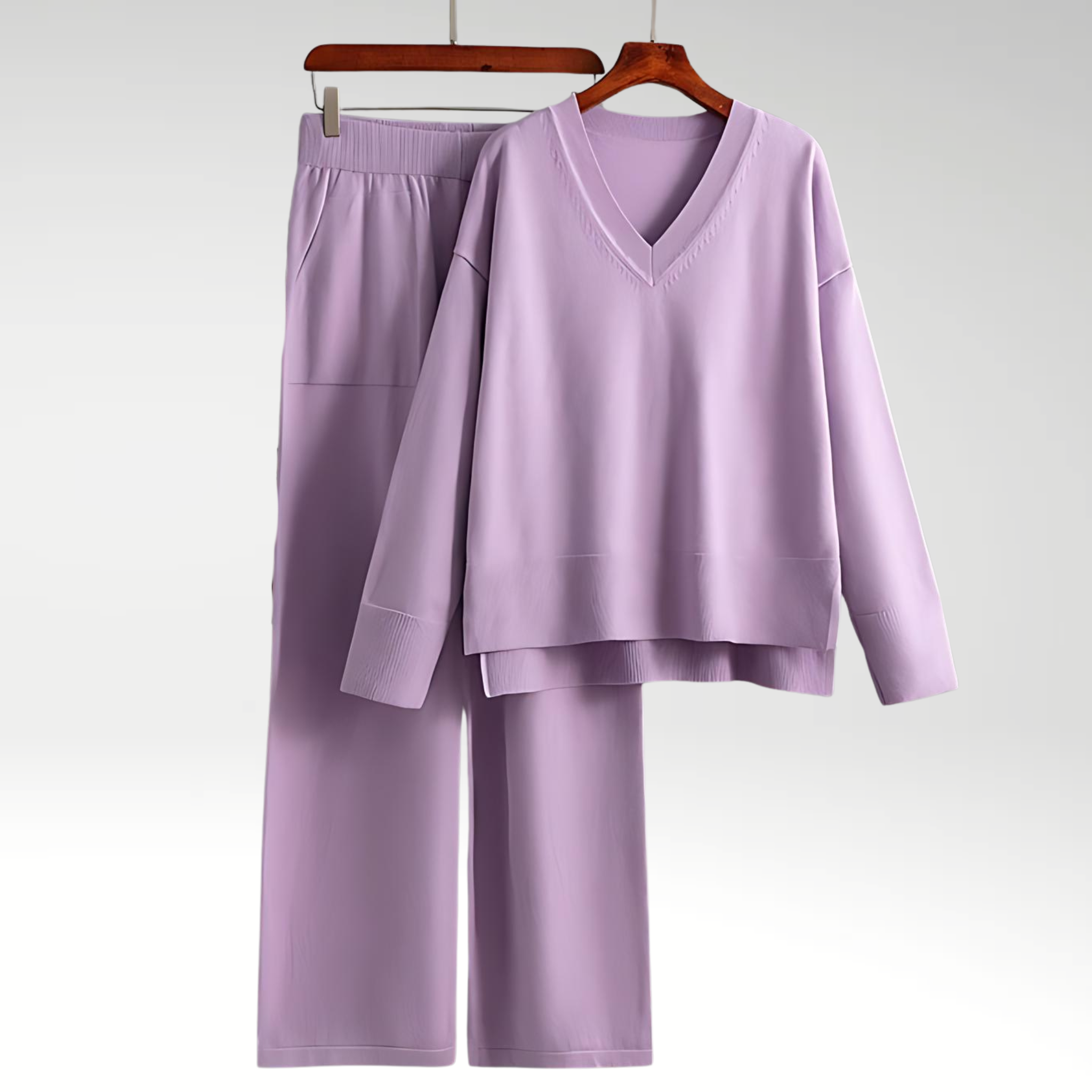 Bożena | Zestaw dwóch części Luxe z dekoltem V