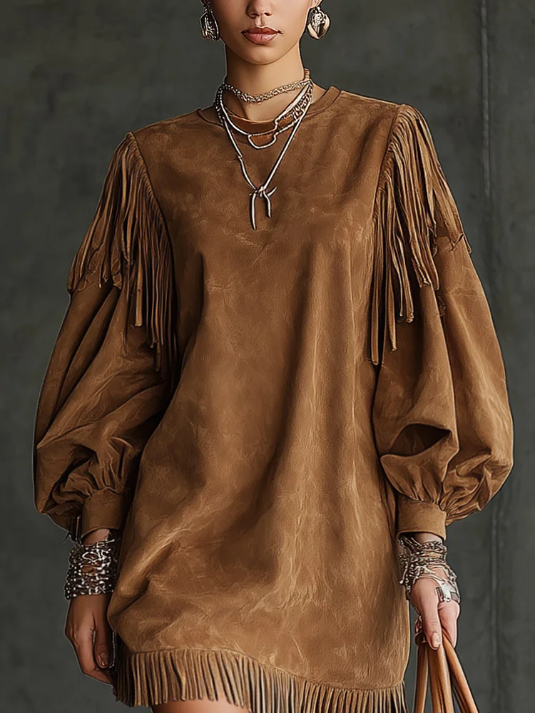 Vintage Sukienka Mini z Rękawami