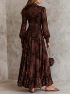 Izabela | Sukienka Maxi z Paisley i Zipperem